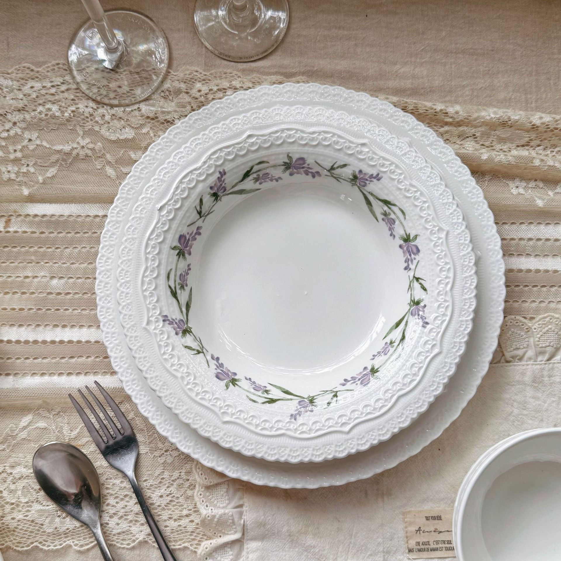 Assiette de fruits Lavande Blanche 234cm