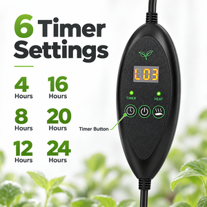 Tapis chauffant imperméable pour semis avec thermostat numérique, tapis de germination professionnel pour le démarrage de graines et la clonation - Product Image 2