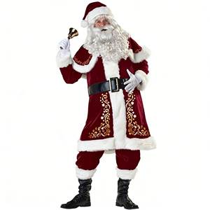 Costume <span class=keywords><strong>da</strong></span> Babbo <span class=keywords><strong>Natale</strong></span> Unisex per Adulti, Outfit per Cosplay Rosso e Bianco, Set per Feste Natalizie e Spettacoli - Product Image 2