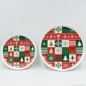 Assiettes <span class=keywords><strong>en</strong></span> mélamine de Noël de haute qualité, design nouveau, écologiques, biodégradables, sans BPA, durables, <span class=keywords><strong>pour</strong></span> dessert et dîner - Product Image 5