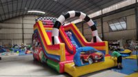 Château gonflable cyberpunk qui brille dans le noir avec double toboggan pour les fêtes d'enfants