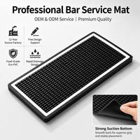 Tapis de bar en silicone antidérapant couleur personnalisée, nouveau design, logo personnalisé pour cocktails et vins, tapis de bar de marque, vente en gros d'articles de bar