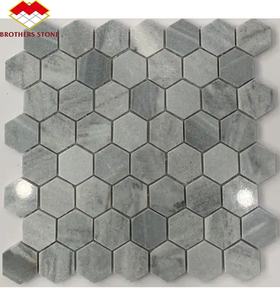 بلاط مودرن كارارا سداسي الأبعاد ثلاثي الأبعاد رمادي أبيض أسود بلاط فسيفساء لباكسبلاش المطبخ - Product Image 2