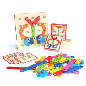 Set di Blocchi di Costruzione in Legno Montessori con Forme Geometriche, Numeri, Alfabeto e Variabili per l'<span class=keywords><strong>Educazione</strong></span> Precoce dei Bambini - Product Image 5