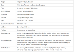 Rouleau d'autocollants en vinyle imprimable en PVC, brillant, mat, blanc, Eco solvant, vinyle auto-adhésif - Product Image 5