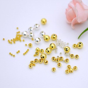 Perles plaquées or 18 carats, entretoises porte-bonheur, perles polies en or véritable 14 carats, accessoires de perlage faits main, perles en vrac, D40 - Product Image 2