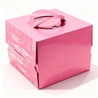 Boîte à gâteau en papier écologique de qualité alimentaire avec doublure en éponge rose pour bonbons, cupcakes, pâtisseries, boulangerie