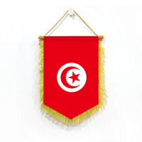 Vente en gros Mini fanion drapeaux de voiture 20x30cm Tunisie décoration murale petits ornements suspendus impression numérique