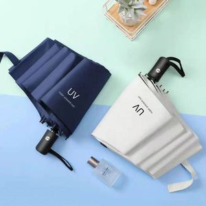 Luxury 190T Pongee Polyester Auto <b>Windproof</b> UV-Protected Golf <b>Umbrella</b> Custom Logo for Automotive Promotions - Product Image 5