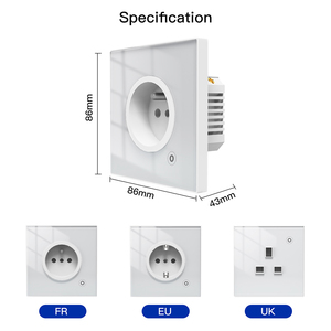 ปลั๊กไฟอัจฉริยะ WiFi Tuya แผงกระจก พร้อมฟังก์ชันตรวจสอบพลังงาน สัมผัสนุ่มพิเศษ แสดงสถานะรีเลย์และโหมดไฟ - Product Image 6