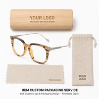 Gafas de Lujo con Montura Cuadrada Hecha a Mano de Cuerno de Búfalo Natural y Titanio, con Protección Anti Luz Azul y Lentes Fotocromáticas, Unisex