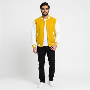 Fantastic Varsity <b>Jacket</b> Supplier Producing Premium Quality 100% Cotton <b>Jackets</b> with Stand Collar Comfortable Fit <b>Long</b> Lasting - Product Image 1