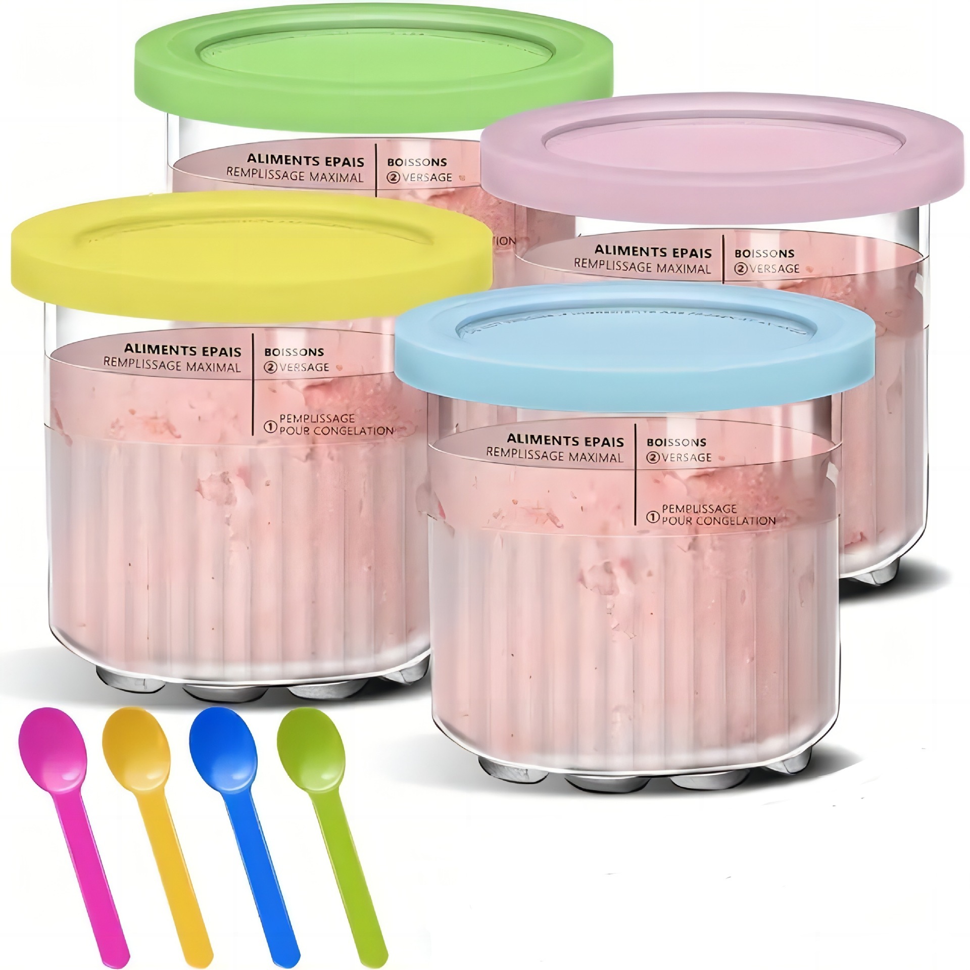 Four boxed units + plastic spoons