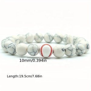Howlite élastique corde sport bracelets porte-bonheur pour garçons bracelets perlés pour basket-ball Football volley-ball joueurs <span class=keywords><strong>de</strong></span> baseball - Product Image 4
