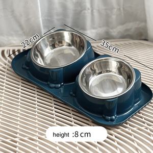 Double <span class=keywords><strong>Dog</strong></span> Água e Comida Tigelas Tigelas de aço inoxidável com resina antiderrapante Estação Pet Alimentador Tigelas para Cachorro Médio Cães Gatos - Product Image 5