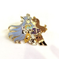 Kunshan Kerajinan Indah Pabrik Kustom Liontin Gaya Enamel Pin Glitter Anime Logam Lencana 3D Bunga Lembut Keras Enamel Pin