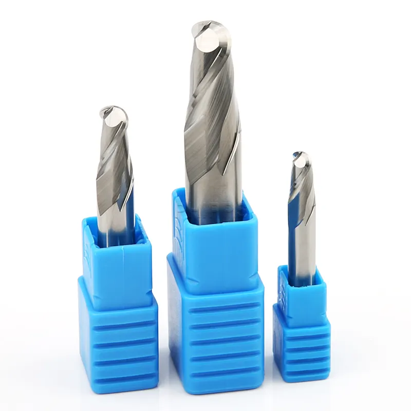 Cnc Tool Endmill Massief Carbide Hrc45 2 Fluit Kogel Neus Einde Molen Tweesnijdend Afwerking Frees Voor Gecoat Aluminium