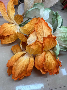 L-091 Fleur d'<span class=keywords><strong>iris</strong></span> artificielle géante sophistiquée, grande <span class=keywords><strong>iris</strong></span> en papier pour toile de fond de mariage, décoration d'événements, sur pied - Product Image 3