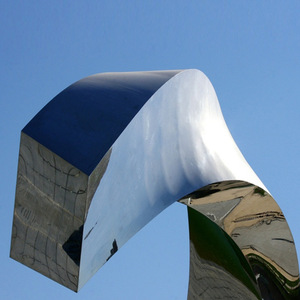 Escultura Circular de Acero Inoxidable, Arte Geométrico Abstracto para Exteriores, Decoración de Jardín, Montaje en Suelo, Diseño Contemporáneo - Product Image 4