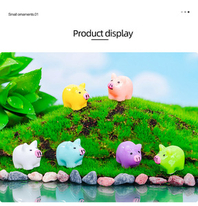 Mini Figuras de Animales de Dibujos Animados, Mini Cerditos de Resina, Manualidades Creativas, Adorno para Jardín de Hadas, Decoración Linda para el Hogar - Product Image 6