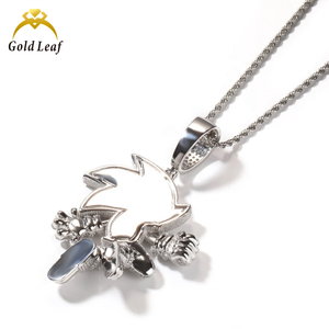 Gioielli di moda Hiphop 925 argento Sterling ghiacciato ciondolo sonico VVS Moissanite personaggio dei cartoni animati personalizzato ciondolo - Product Image 3