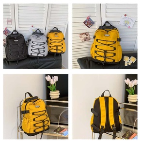 <b>Cute</b> Fruit Snail Gray Nylon Backpack 18 Inches Softback Zipper Closure Multiple Pockets Unisex Daypack Waterproof Travel Bag - Product Image 3
