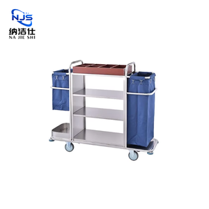 Chariots de travail pour hôtel Chariot de construction en acier Chariot de nettoyage pour maison d'hôtes Service de ménage et de stockage Salle à manger Restaurant - Product Image 1