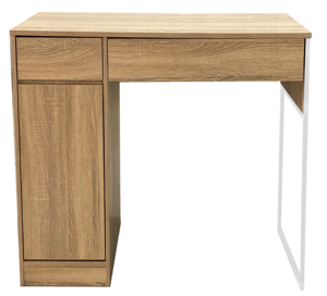 Escritorio de oficina para el hogar de estilo moderno, escritorio de ordenador con 2 Estantes abiertos y almacenamiento, hecho de tablero de melamina duradero y metal - Product Image 1