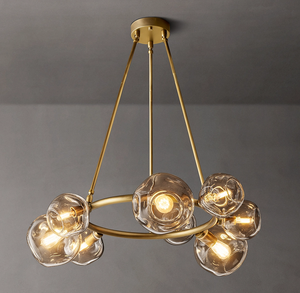 Lampadario Moderno Nordico a Bolle, Bellissimo Lampadario da Interno per Sala da Pranzo e <span class=keywords><strong>Soggiorno</strong></span>, Lampada a Sospensione Rotonda in Vetro di Design Moderno - Product Image 6