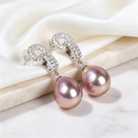 Boucles d'oreilles en perles baroques Edison de luxe fantastiques, de grande taille, couleur naturelle, qualité AAA, 11-12 mm, vente en gros de l'usine de Zhuji