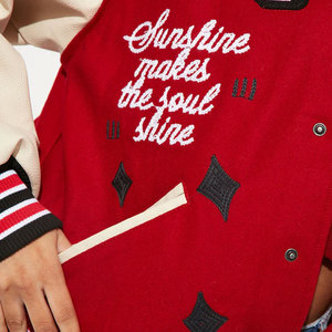 Custom <b>Women</b> Varsity <b>Jacket</b> Stand Collar <b>Lightweight</b> Breathable Canvas Winter Printed Multi Color - Product Image 4