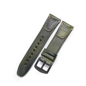 Cinturino in vera pelle dipinto a mano, effetto <span class=keywords><strong>invecchiato</strong></span> e retrò, morbido e a sgancio rapido, bracciale in pelle bovina per uomo e donna, compatibile - Product Image 1