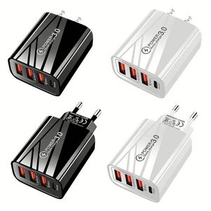 3USB+PD <b>Type</b> <b>C</b> Cell Phone Wall Charger <b>Adapter</b> QC3.0 EU US <b>Plug</b> 20W USB <b>C</b> Wall Charger - Product Image 2