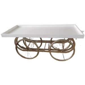 Étagère de présentation en métal pour bonbons du désert, décorations de mariage en plein air, design personnalisable, avec roulettes - Product Image 1
