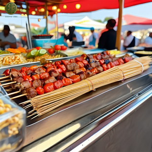 Brochetas de Bambú para Barbacoa al por Mayor Directo de Fábrica, Palitos Redondos de Doble Punta para <span class=keywords><strong>Kebab</strong></span>, Logotipo Personalizado OEM - Product Image 4