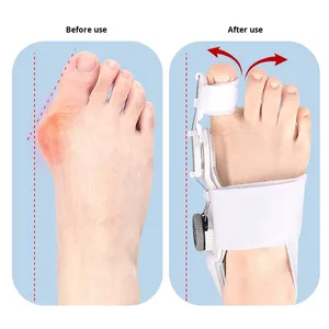 Dispositif orthopédique pour <span class=keywords><strong>hallux</strong></span> <span class=keywords><strong>valgus</strong></span>, séparateur d'orteils pour la prométabolie et l'entrecroisement des doigts, en ABS, nylon et coussinet en silicone, avec bouton de réglage - Product Image 2