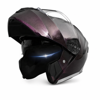 Casque de moto caméléon personnalisable en ABS, modulaire, rabattable, intégral, homologué DOT, équipement de sécurité pour la conduite et la course