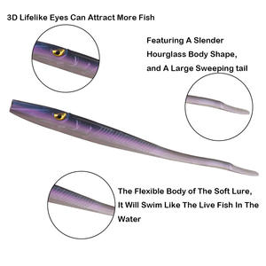 Color de doble cara 3,8G 125mm Single Tail Alien 3D Eyes Mini sin cabeza de plomo Gancho Loach Slow SinkingTrout Gusano Cebo suave - Product Image 6