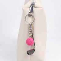 Porte-clés réaliste en forme de mini balle de golf de dessin animé, pendentif léger en alliage de zinc 3D pour club de golf, breloque créative à thème sportif pour sac, tournoi