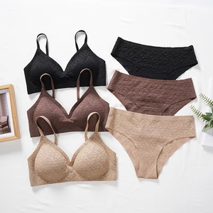 Conjunto de sujetador push-up de encaje sin costuras para mujer y braguita, lencería cómoda y transpirable, ropa interior de alta calidad - Product Image 5