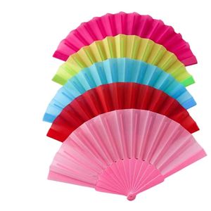 Customizable logo Plastic Hand Fan Satin Fans Hand Held Promotional Folding Plastic Hand Fan for Holiday