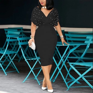 Vestidos de noche con cuentas de perlas para mujer, vestido Formal con cremallera trasera, ropa de iglesia con tachuelas, ropa de oficina, trajes de Festival, vestido de fiesta - Product Image 5