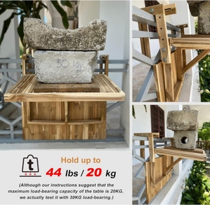 Hot Sales Wooden Hanging <strong>Table</strong> Folding Balcony <strong>Tables</strong> Multifunctional and Portable Bamboo Balcony Bar <strong>Table</strong> for Railings - Product Image 5