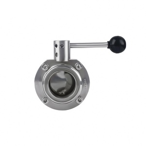 Nóng bán thép không gỉ SS316L Hướng dẫn sử dụng Tri Kẹp bướm van SS kết nối vệ sinh nhiệt độ cao van nước - Product Image 1