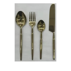 Ensemble de couverts en acier inoxydable plaqué or PVD de luxe, couverts modernes pour hôtel et restaurant, couverts design pour hôtel et restaurant - Product Image 1