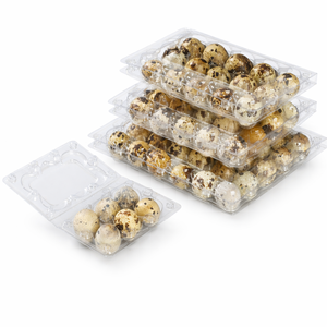 Boîte d'emballage jetable en plastique PET transparent pour œufs de <span class=keywords><strong>caille</strong></span>, plateau en plastique transparent à 6, 8, 10, 12, 15, 18, 20, 24, 30 alvéoles pour œufs de <span class=keywords><strong>caille</strong></span> géants - Product Image 1