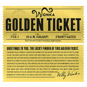 Billet doré officiel du film Premium Charlied and the Chocolate Factory Wonka, carte en papier et en métal, objet de collection, cadeau - Product Image 5