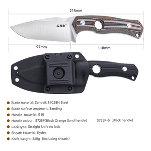 มีดพับ <span class=keywords><strong>Sanrenmu</strong></span> S725P ราคาประหยัด น้ำหนักเบา ดีไซน์ล่าสุด ด้ามจับ G10 เหล็กกล้าไร้สนิม 14C28N สำหรับการเอาชีวิตรอดและการล่าสัตว์ - Product Image 6