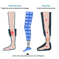 VU -IPC12B Botas de Compresión de Aire Recargables de 12 Cámaras para Recuperación de Piernas, Masaje, Rehabilitación y Cuidado en el Hogar para Atletas