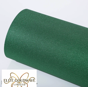 Papier cartonné pailleté vert foncé 250g avec poudre d'or fine pour emballage cadeau DIY et scrapbooking - Product Image 1